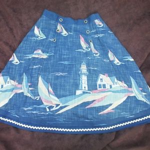 Anthropologie Odille skirt Lighthouse Nautical